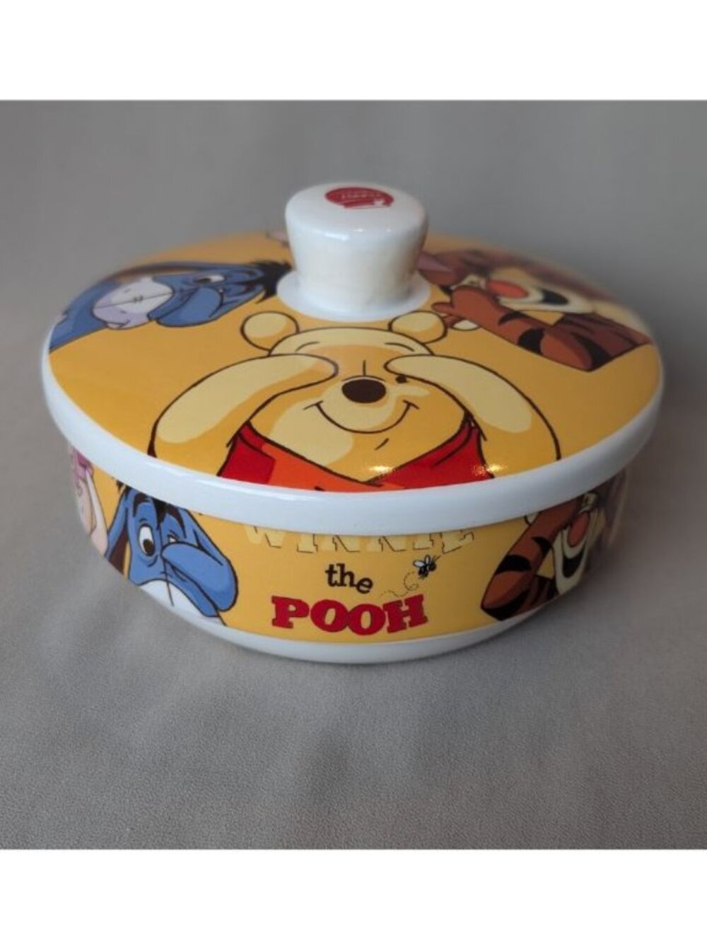 Vintage Disney Winnie the Pooh "Peekaboo" Ceramic Bowl with Lid